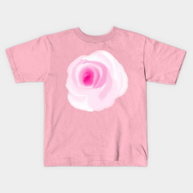 Big Pink Rose! Kids T-Shirt by designs-by-ann